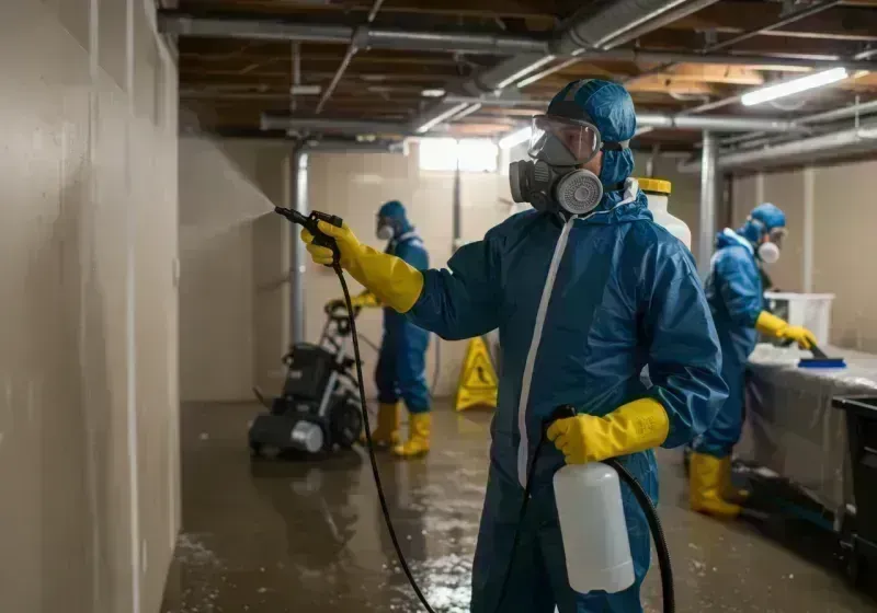 Basement Sanitization and Antimicrobial Treatment process in Weston, MA